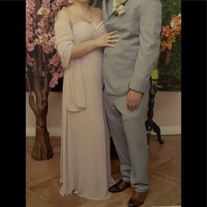 Strapless Dress with Draped Bodice in Desert Rose